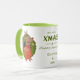 Caneca Mug de Natal Personalizado com Reindeer   Comemora