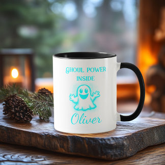 Caneca Mug de Neon Halloween Personalizado - Design de Fa