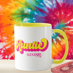 Caneca Mug de Nome Personalizado da Tia Retroativa Colori