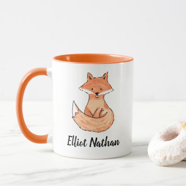 Caneca Mug de Nome Personalizado do Solo Foxy (Com Donut)
