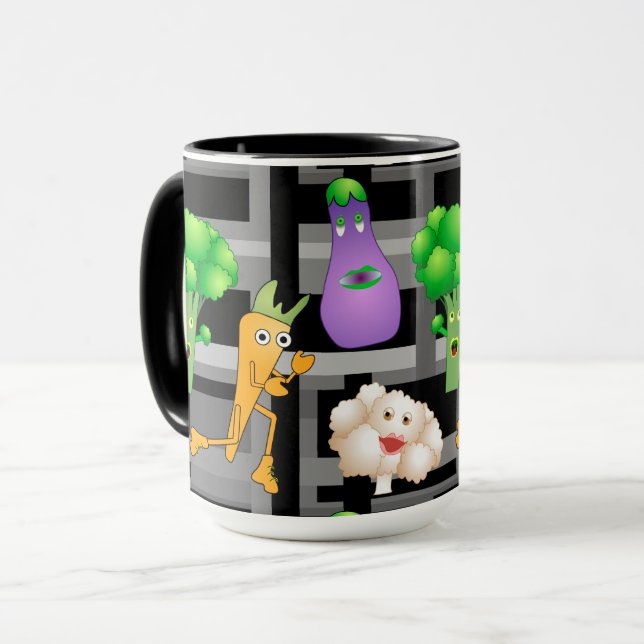 Caneca Mug de padrão de jardim (Frente Esquerda)