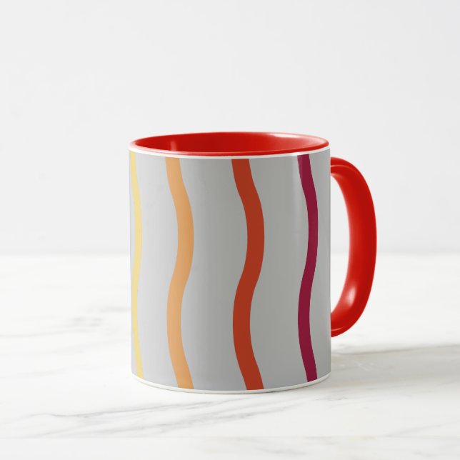 Caneca Mug de Padrão de Onda Colorida Moderna (Frente Esquerda)