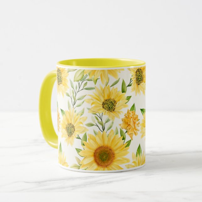 Caneca Mug de Padrão Floral Feminina (Frente Esquerda)