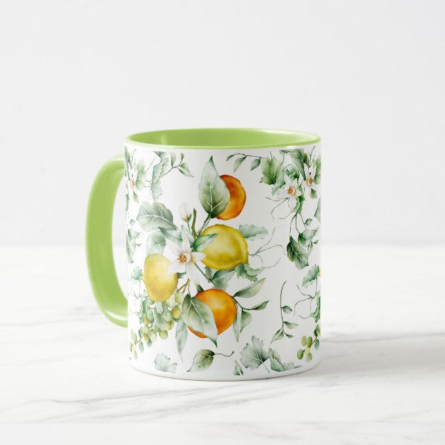 Caneca Mug de Padrão Floral Feminina (Frente Esquerda)