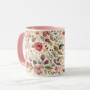 Caneca Mug de Padrão Floral Feminina