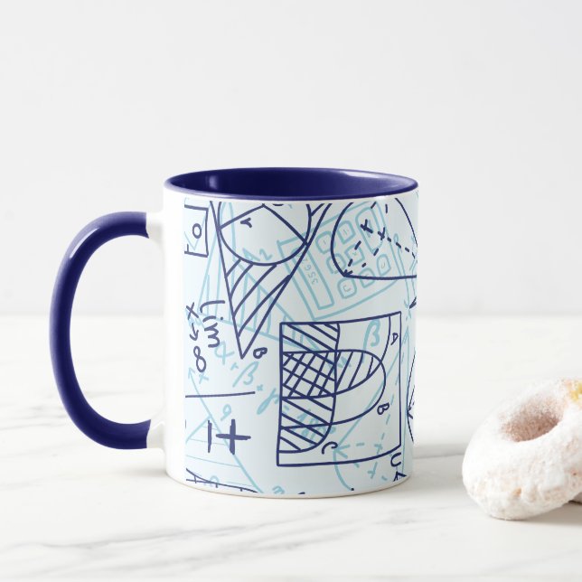 Caneca Mug de padrão matemático (Com Donut)