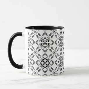 Caneca Mug de padrão preto e branco retrô