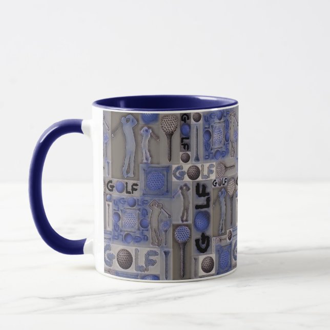 Caneca Mug de palheta de golfe em azul (Esquerda)