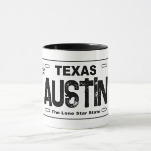 Caneca Mug de placa branca de Austin Texas