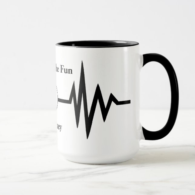 Caneca Mug de sorriso de linha de frequência divertida (Direita)