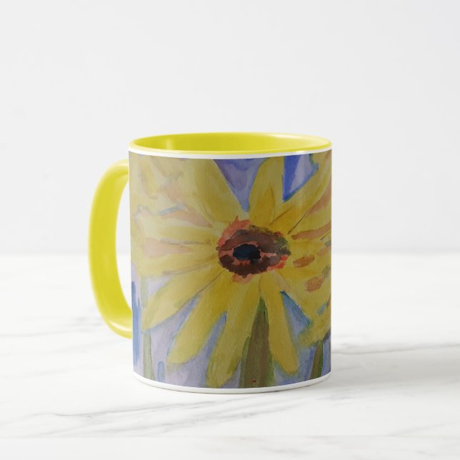 Caneca Mug de Sunflower Amarelo de Verão (Frente Esquerda)