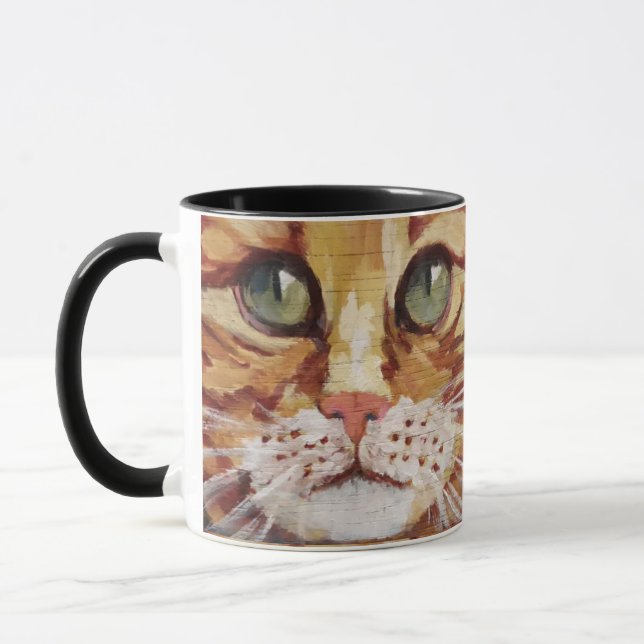 Caneca Mug Detalhado de Pintura de Tabby Laranja (Esquerda)