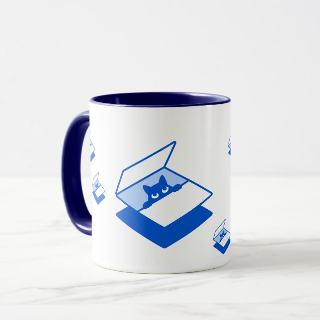 Caneca Mug do pacote de fronteira - Tema azul (Frente Esquerda)