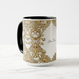Caneca Mug Dourado Decorativo
