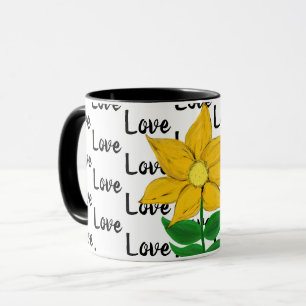 Caneca Mug Floral Amarelo