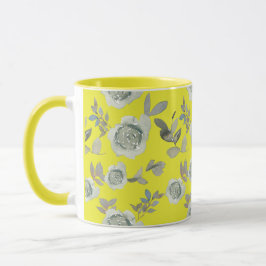 Caneca Mug Floral Amarelo 