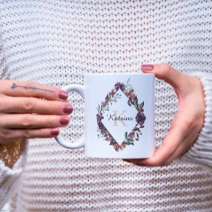 Caneca Mug Floral Monograma