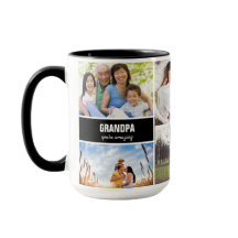 Mug for Grandpa Family Photo Collage Personalizado