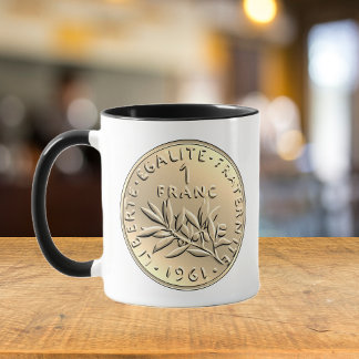 CANECA MUG FRANC FRANCAIS VINTAGE OR