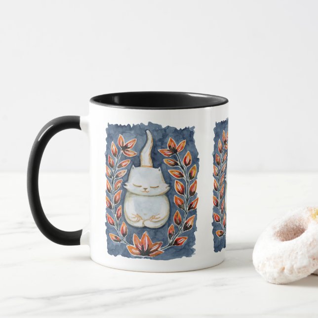 Caneca Mug Gato de Ioga (Com Donut)