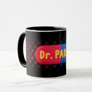 Caneca Mug Gélule + Damier dégradé 