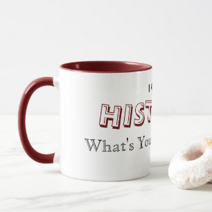 Caneca Mug Historiador Engraçado (Vermelho Escuro)