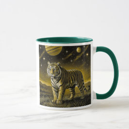 Caneca Mug image monochrome tigre puissant..
