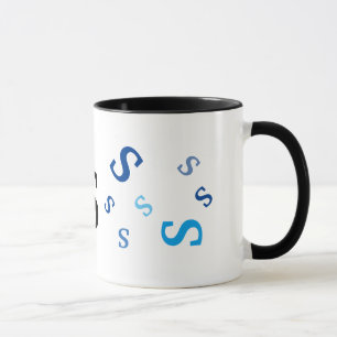 Caneca Mug - Letras Azuis Múltiplas
