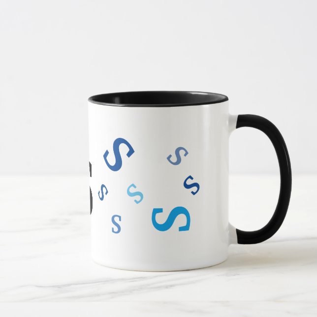Caneca Mug - Letras Azuis Múltiplas (Direita)