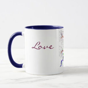 Caneca Mug "Love, Peace Lillies" - Personalizável