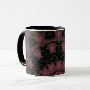 Caneca Mug Mandala padrão redondo caleidoscópio retro hip