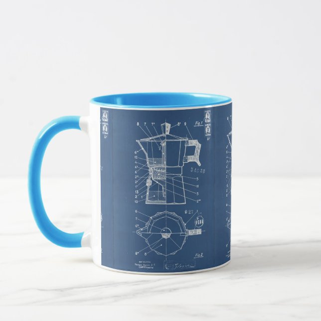 Caneca Mug Moka cafetiere expresso bialetti blueprint (Esquerda)