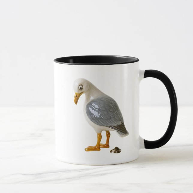 Caneca Mug mouette jette un oeil sur sa fiente. (Direita)