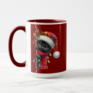 Caneca Mug Natal de Natal Black Cat