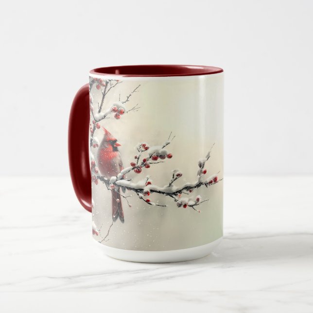 Caneca Mug Natal Red Cardinay (Frente Esquerda)