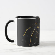 Mug Noir et Or Araignée Mystique et Toile de Rosé
