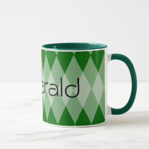 Caneca Mug - Padrão de Argyle com Nome
