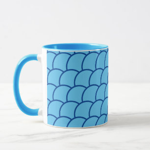 Caneca Mug - Padrão de Escala de Peixe Azul