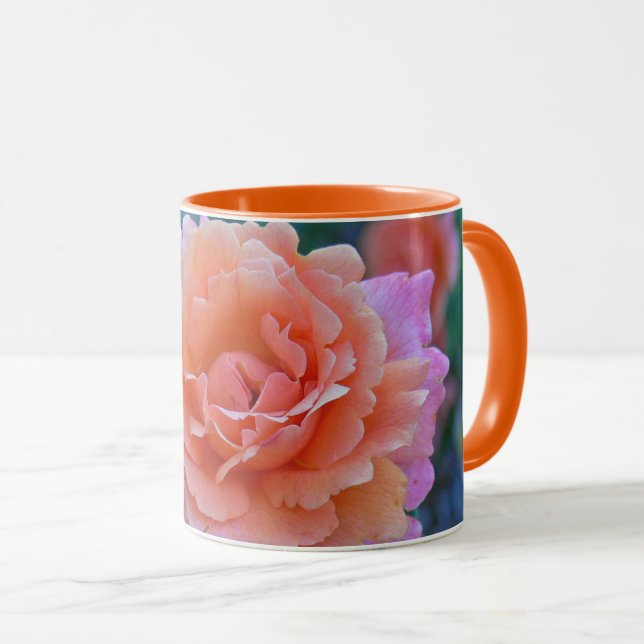 CANECA MUG "PEACH & PINK ROSE" (Frente Esquerda)