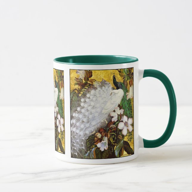 Caneca Mug: Peacocks brancos e azuis (Direita)