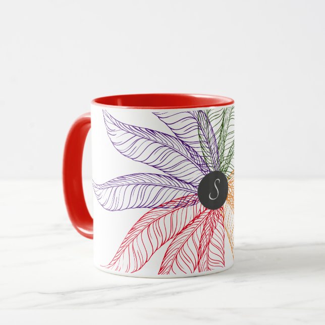 Caneca Mug - Penas com Monograma (Frente Esquerda)