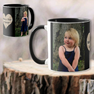 Caneca Mug personalizado com foto e texto no coração