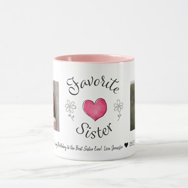 Caneca Mug Personalizado De Fotos Da Irmã 2 Favorita (Centro)