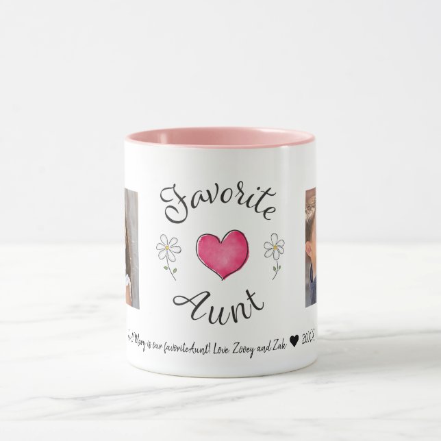 Caneca Mug Personalizado De Fotos Da Tia 2 Favorito (Centro)
