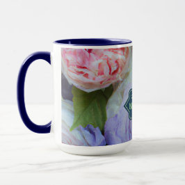 Caneca Mug personalizado de várias flores suave e em negr