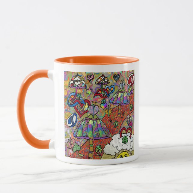 Caneca Mug Psicodélico Magic Mushroom Retro 60s (Esquerda)