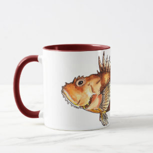 Caneca Mug Scorpionfish Art, realistic illustration