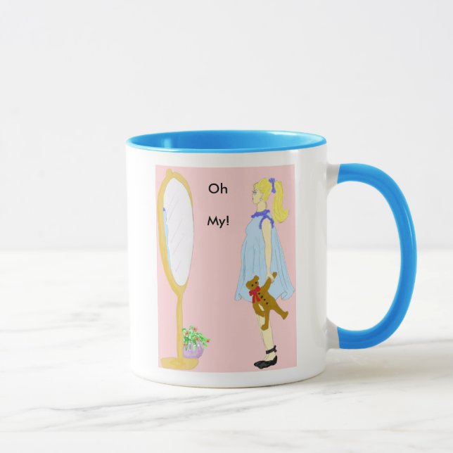 Caneca Mug, Senhora Grávida no Espelho (Direita)