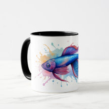 Mug - Série Watercolor: Betta Fish