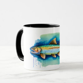 Caneca Mug - Série Watercolor: Trout/Salmon
